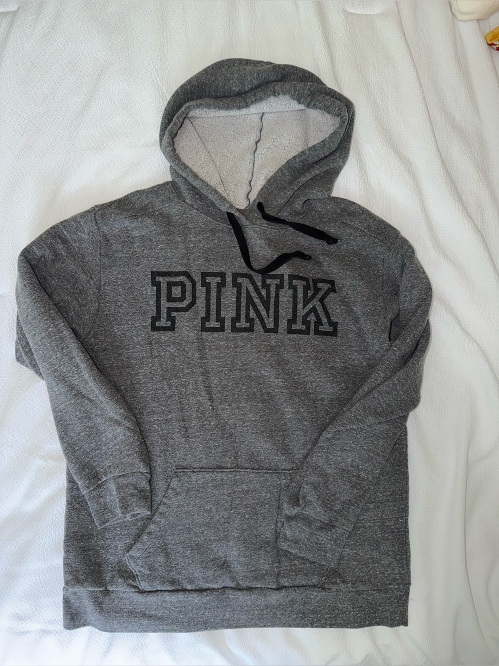 PINK Victoria's Secret Light Gray Hooded Pullover